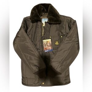 Refrigiwear Polar Work Jacket Men's Medium Black Fur Collar Zipper Coat